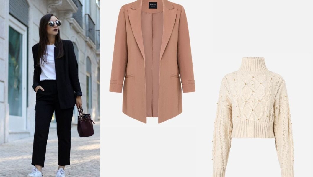 blazer usado com camiseta básica